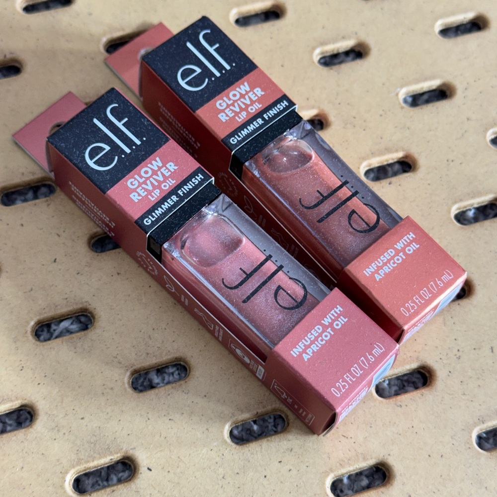 Set of 2 Elf Glow Reviver lip oil Nourishing ultra Glossy Hydration Tinted Sheer